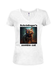 Schrödinger's Zombie Cat Juniors V Neck T-Shirt