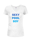 T-shirt sexy à col en V pour garçon de piscine