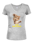 Stay Paw-sitive Juniors V Neck T-Shirt