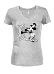 Steamboat Willie Juniors V Neck T-Shirt