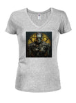 Steampunk Frankensteins Monster Juniors T-shirt col en V