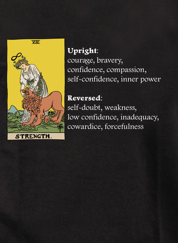Camiseta con significado de carta de tarot de fuerza