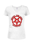 Support Your Local Satanic Cult Juniors V Neck T-Shirt