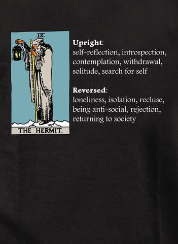 Camiseta con significado de la carta del tarot ermitaño