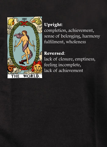 Camiseta con significado de la carta del Tarot Mundial