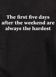 Les cinq premiers jours après le week-end sont toujours les plus difficiles