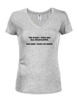 The risks I take are all calculated Juniors V Neck T-Shirt