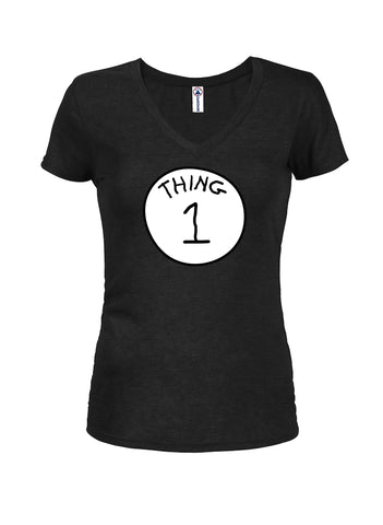 Thing 1 Juniors V Neck T-Shirt