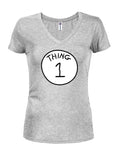 Thing 1 Juniors V Neck T-Shirt