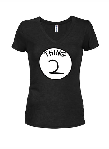 Thing 2 Juniors V Neck T-Shirt