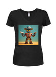 This Robot Town Ain't Big Enough Juniors V Neck T-Shirt