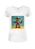 This Robot Town Ain't Big Enough Juniors V Neck T-Shirt