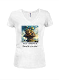 This is where I live in the world in my mind Juniors V Neck T-Shirt