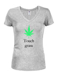 Touch grass Juniors V Neck T-Shirt