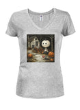 Trick or Treat graphic Juniors V Neck T-Shirt