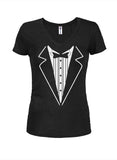 Tuxedo Juniors V Neck T-Shirt