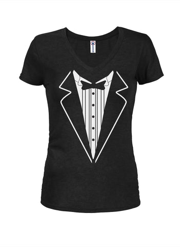 Tuxedo Juniors V Neck T-Shirt