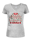 Ugly Sweater Holly Branch Juniors V Neck T-Shirt