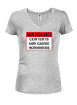Advertencia: El contenido puede causar excitación Camiseta con cuello en V para jóvenes