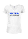 Agua: Camiseta con cuello en V para jóvenes de Nature's Liquid