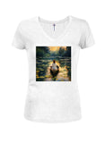 Water Lilies Juniors V Neck T-Shirt