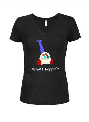 What’s Poppin’? Juniors V Neck T-Shirt