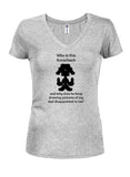 Who is this Rorschach? Juniors V Neck T-Shirt