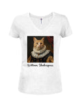 William Shakespurr Juniors V Neck T-Shirt
