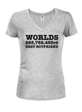 Worlds 283,752,483rd Best Boyfriend Juniors V Neck T-Shirt