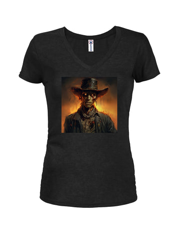 Zombie Cowboy Juniors V Neck T-Shirt