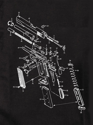 1911 Gun Schematic Kids T-Shirt