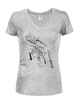 1911 Gun Schematic Juniors T-shirt à col en V