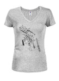 1911 Gun Schematic Juniors V Neck T-Shirt