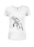 1911 Gun Schematic - Camiseta con cuello en V para jóvenes