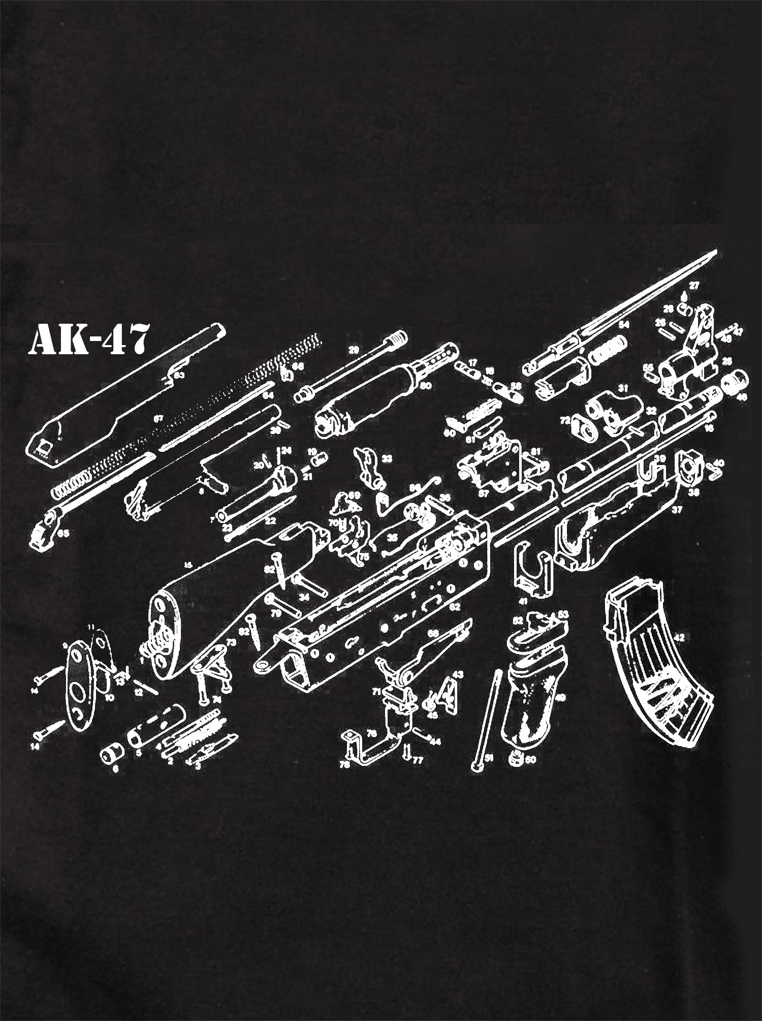 AK-47 Schematic T-Shirt | $5 T-Shirts | Cheap Funny T-Shirts