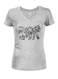 AK-47 Schematic Juniors V Neck T-Shirt