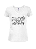 AK-47 Schematic Juniors V Neck T-Shirt