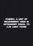 Parsec: una unidad de medida utilizada en camiseta de astronomía