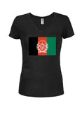 Afghanistan Flag Juniors V Neck T-Shirt