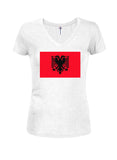 T-shirt à col en V pour juniors avec drapeau de l'Albanie