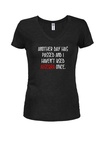 Another Day has Passed and I Didn't use Algebra Once Juniors V Neck T-Shirt