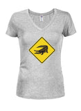 Alligator Crossing Juniors V Neck T-Shirt