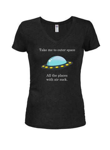 All the places with air suck Juniors V Neck T-Shirt