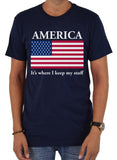 T-shirt Amérique C'est là que je garde mes affaires