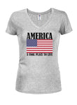 America A Cool Place To Live Juniors V Neck T-Shirt