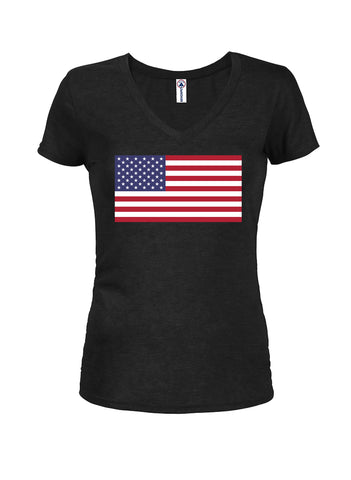 American Flag Juniors V Neck T-Shirt