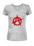 Anarchy Symbol Juniors V Neck T-Shirt