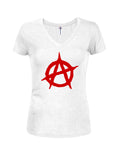 Anarchy Symbol Juniors V Neck T-Shirt