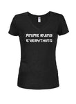 Anime Ruins Everything T-shirt col en V pour juniors