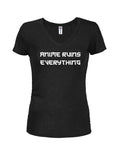 Anime Ruins Everything T-shirt col en V pour juniors